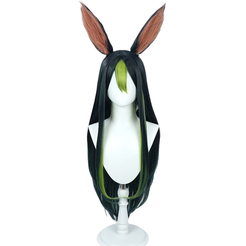 White Smoke Tighnari (Genderbend) Cosplay Wig - Genshin Impact (Long Green/Black) (FEVERCOS)