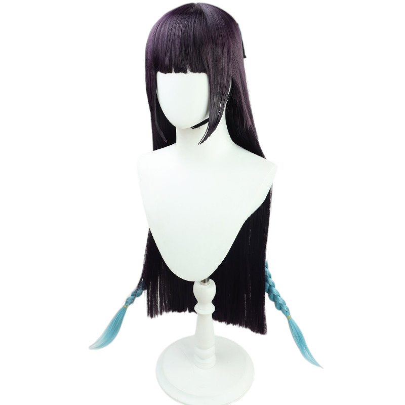 White Smoke Yun Jin Cosplay Wig - Genshin Impact (Purple Hime Cut) (FEVERCOS)