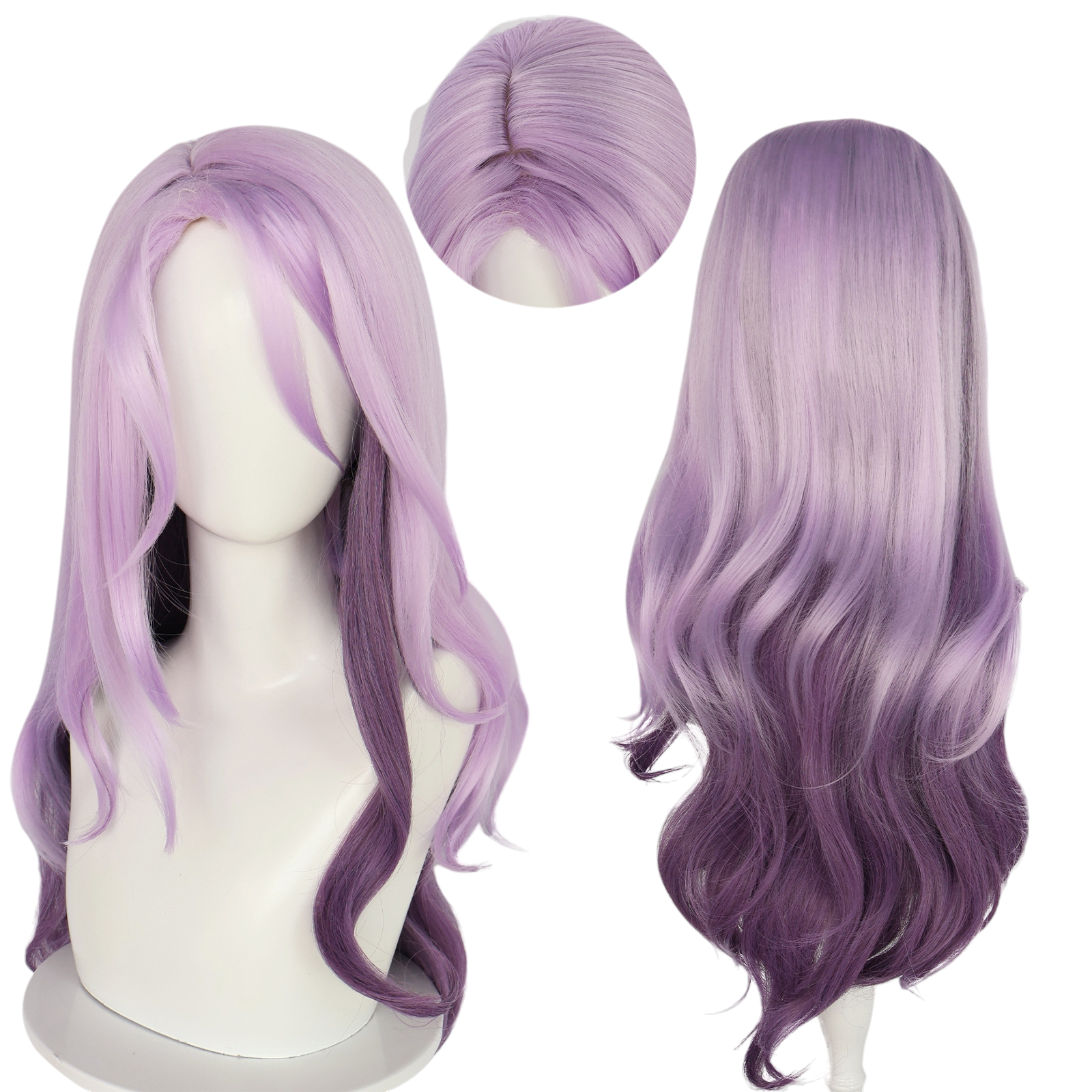 White Smoke Jade Cosplay Wig - Honkai: Star Rail (Purple Gradient Waves) (FEVERCOS)