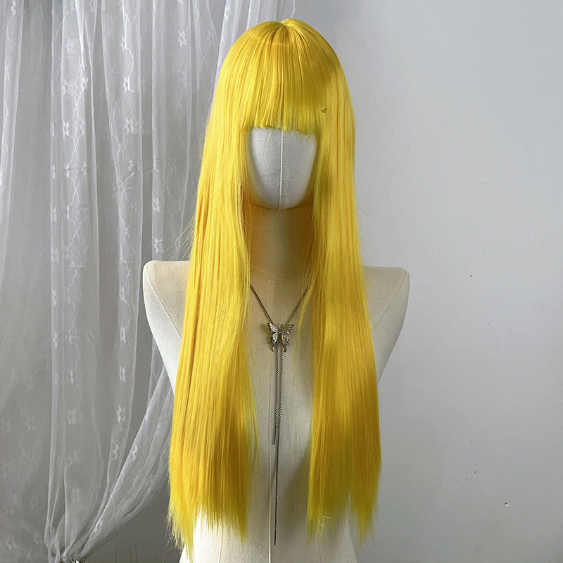 Multicolor Long Straight Wig - Subculture Fashion (Blunt Bangs) (FEVERCOS)