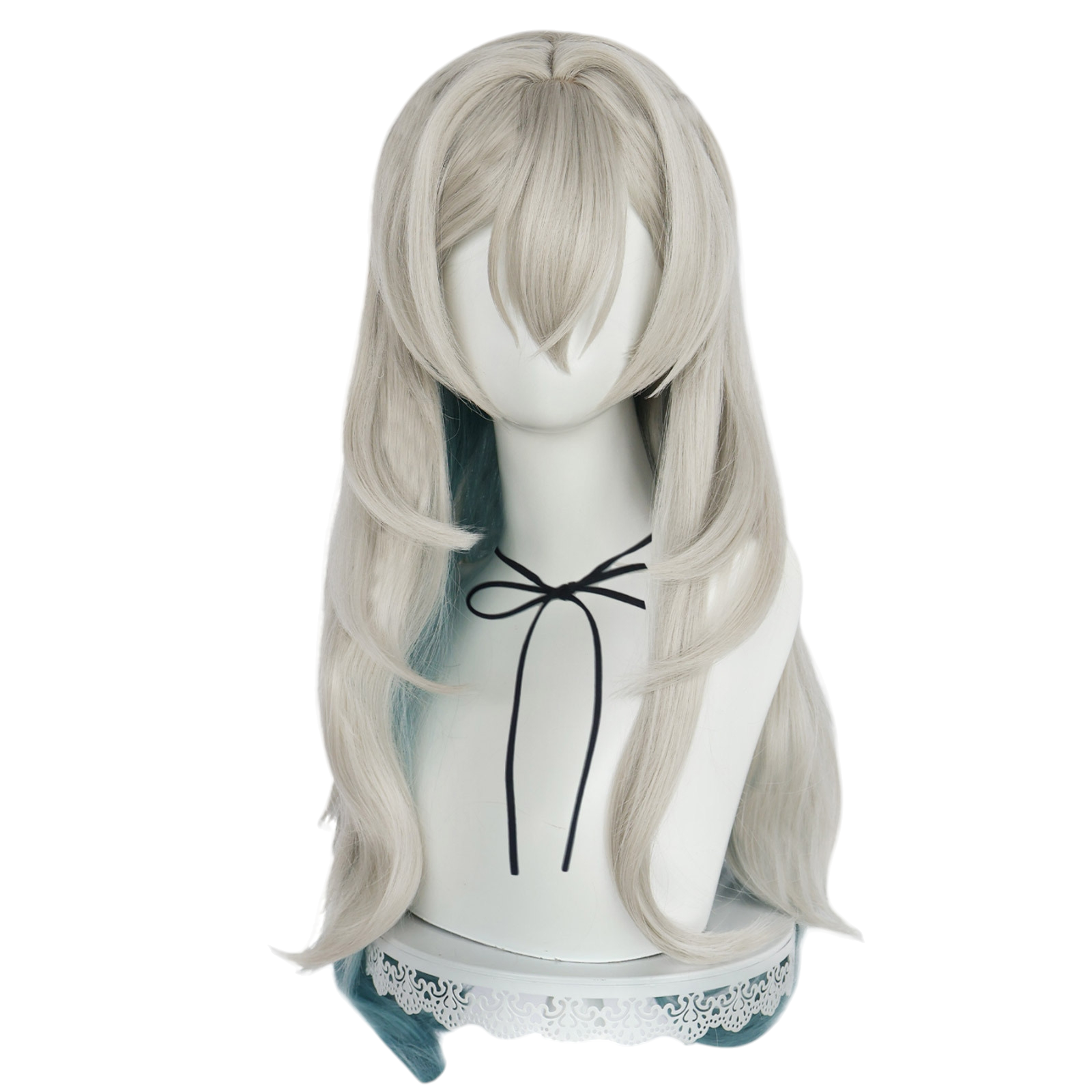 White Smoke Firefly (Hotaru) Cosplay Wig - Honkai: Star Rail (Silver/Green Gradient) (FEVERCOS)