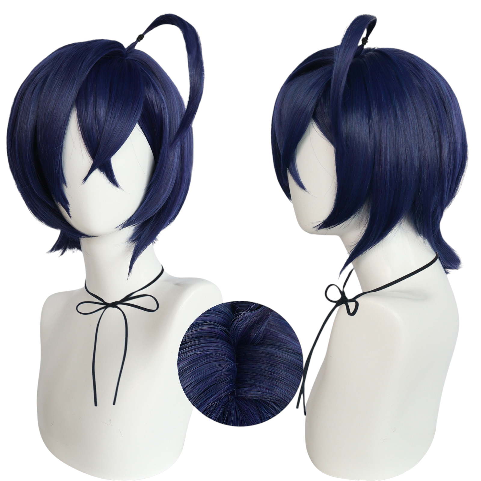 White Smoke Belle (Protagonist) Cosplay Wig - Zenless Zone Zero (Blue/Grey Bob) (FEVERCOS)