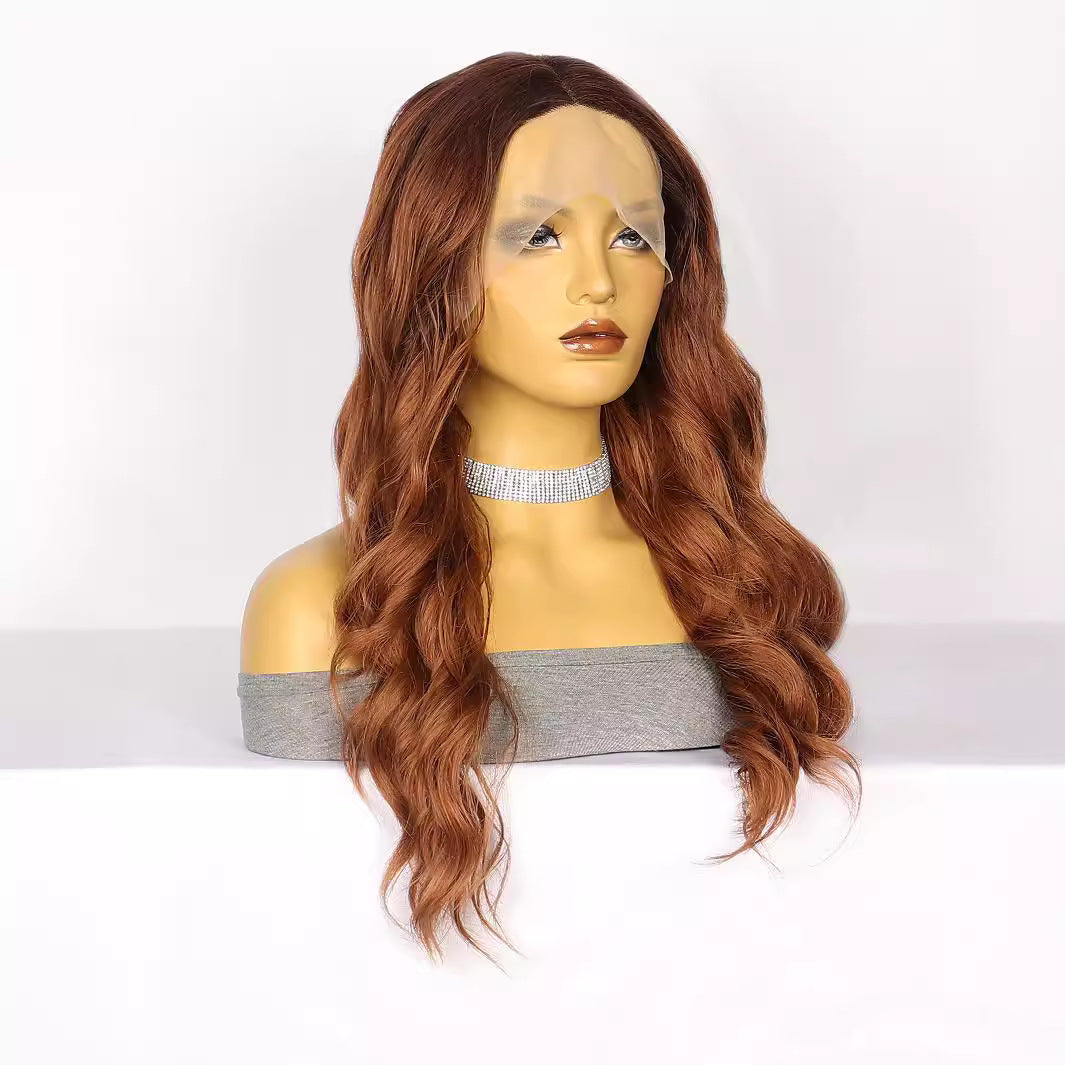 White Smoke Dark Mocha Wavy Lace Wig - Runway Elegance (Long Sweeping Curls) (FEVERCOS)