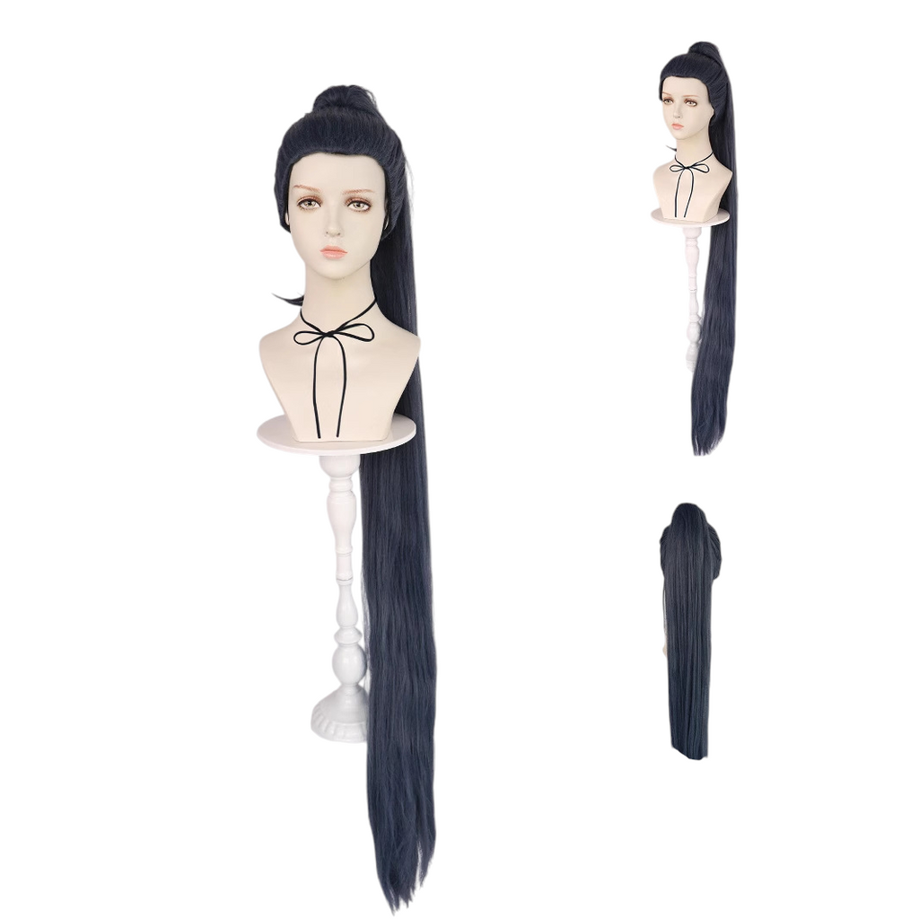 White Smoke Plum Blossom 13 (Meihua Shisan) Cosplay Wig - Scissor Seven (135cm Black/Blue) (FEVERCOS)