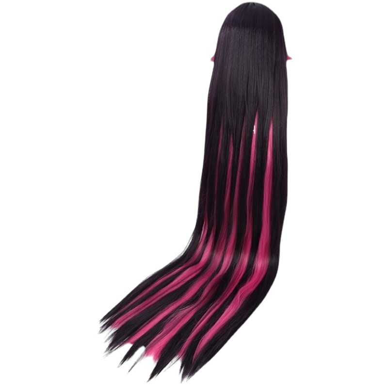 White Smoke Columbina (Damselette) Cosplay Wig - Genshin Impact (Pink/Black Wing) (FEVERCOS)