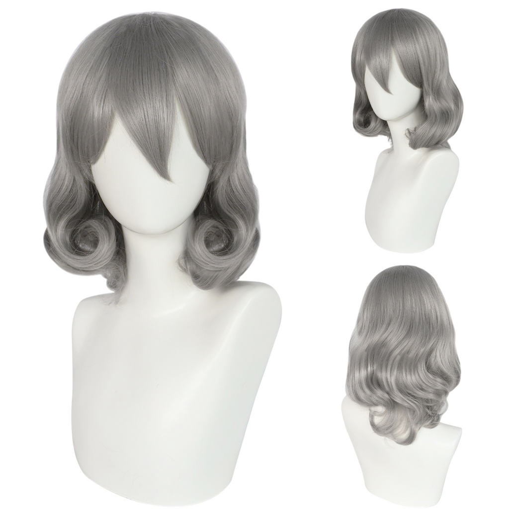 White Smoke Honebami Toushirou Cosplay Wig - Touken Ranbu (Silver Bob) (FEVERCOS)