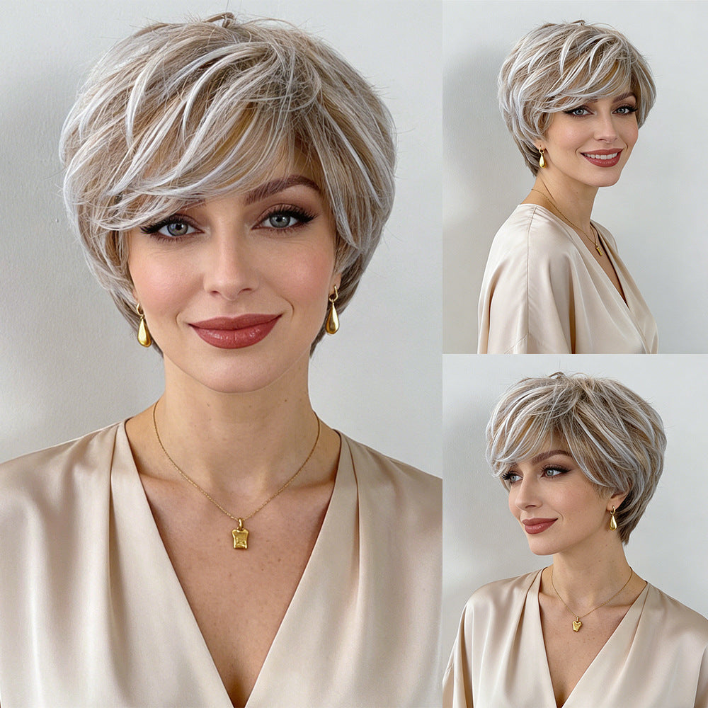 Gradient Short Bob Wig - Urban Fashion (Straight Bangs) (FEVERCOS)