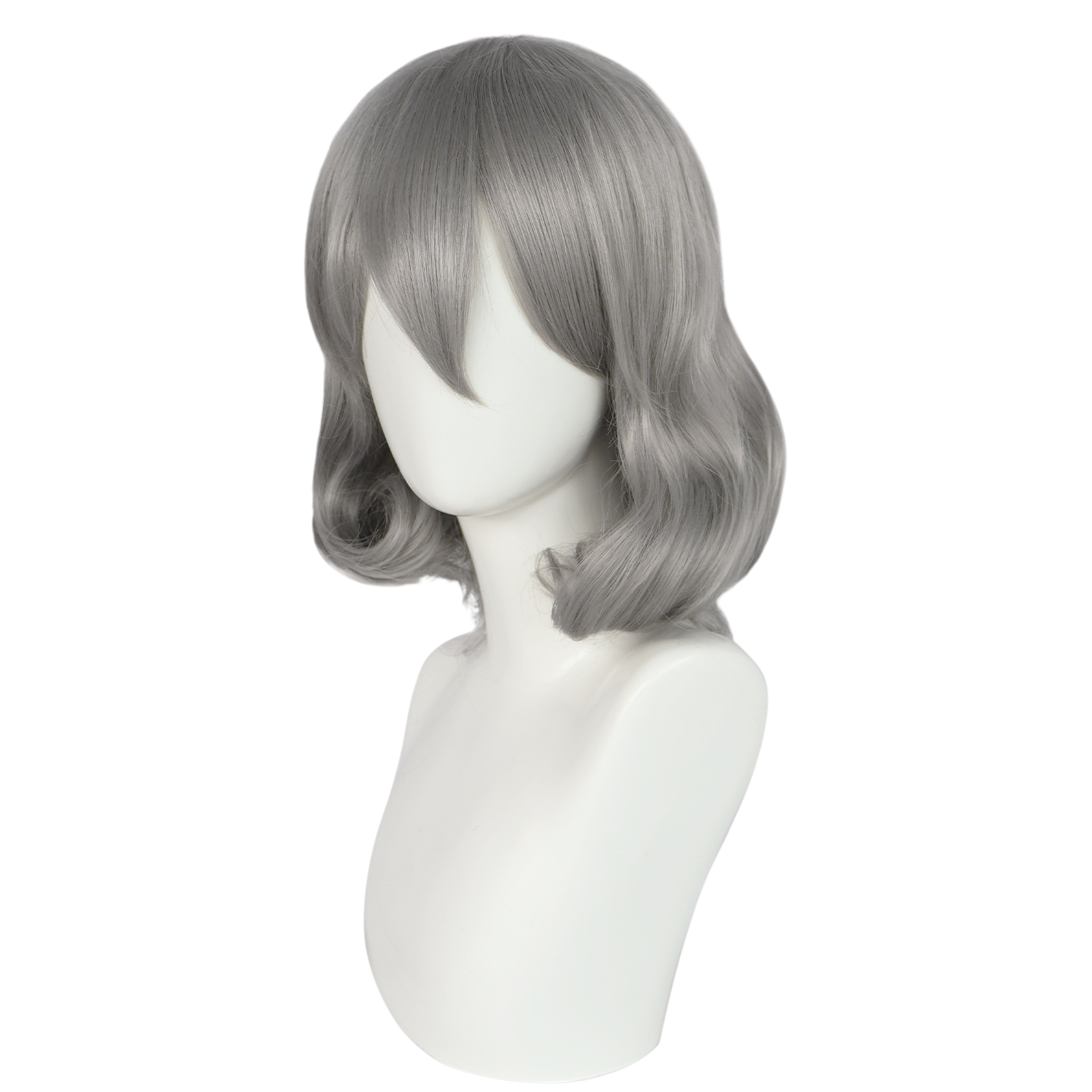 White Smoke Honebami Toushirou Cosplay Wig - Touken Ranbu (Silver Bob) (FEVERCOS)