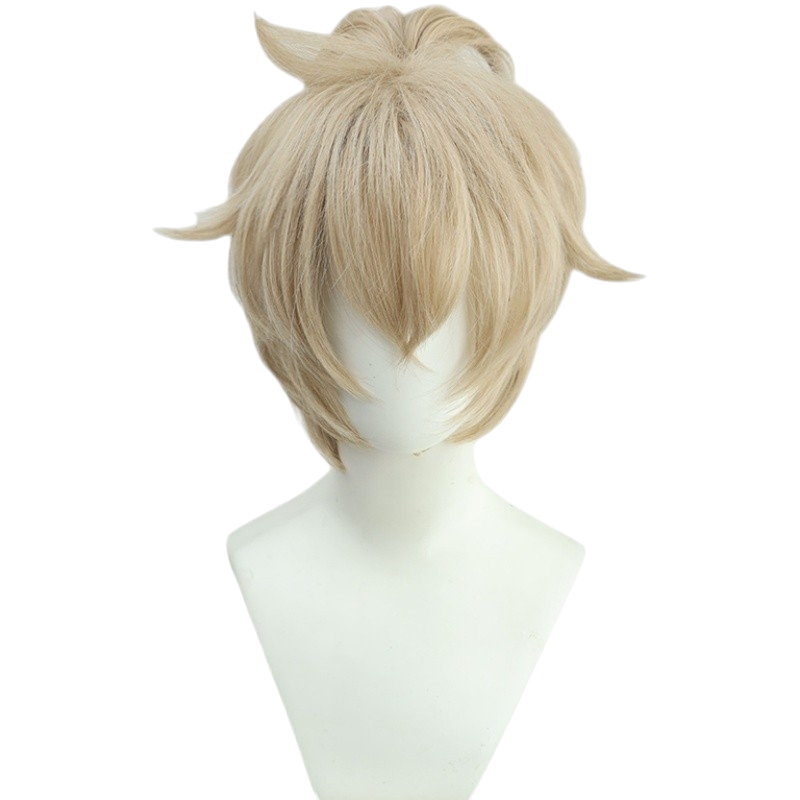 White Smoke Kazuha's Friend (Tomo) Cosplay Wig - Genshin Impact (Ash Blonde Messy) (FEVERCOS)