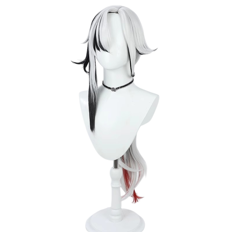 White Smoke Arlecchino (The Knave) Cosplay Wig - Genshin Impact (White/Black Long) (FEVERCOS)