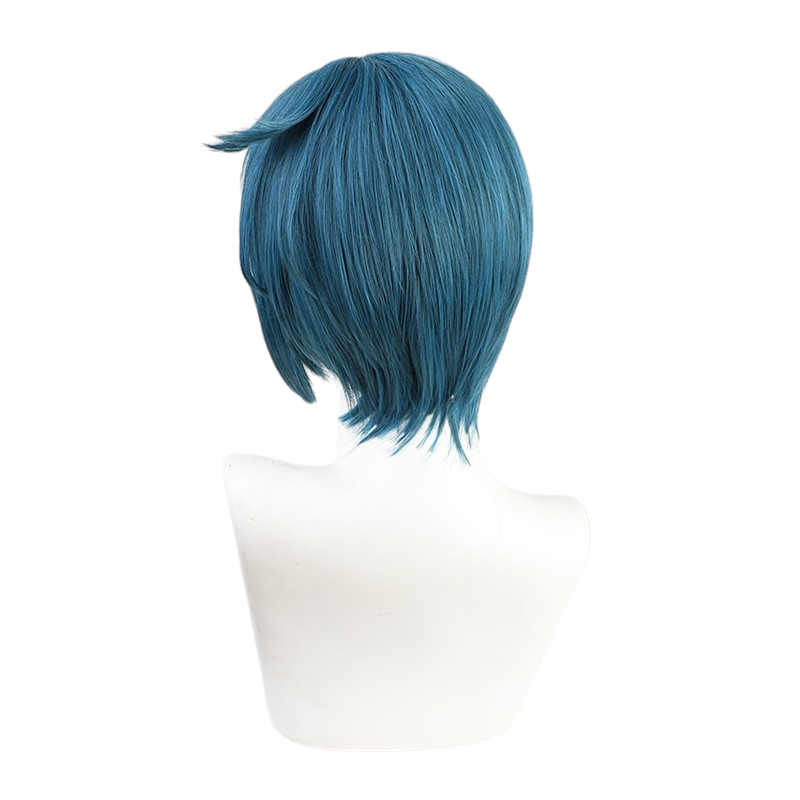 White Smoke Xingqiu Cosplay Wig - Genshin Impact (Navy Blue Asymmetrical) (FEVERCOS)
