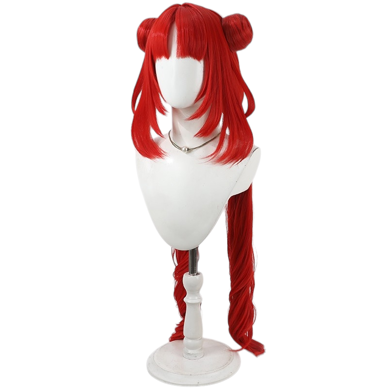 White Smoke Nilou Cosplay Wig - Genshin Impact (Red Braided Twin Tails) (FEVERCOS)
