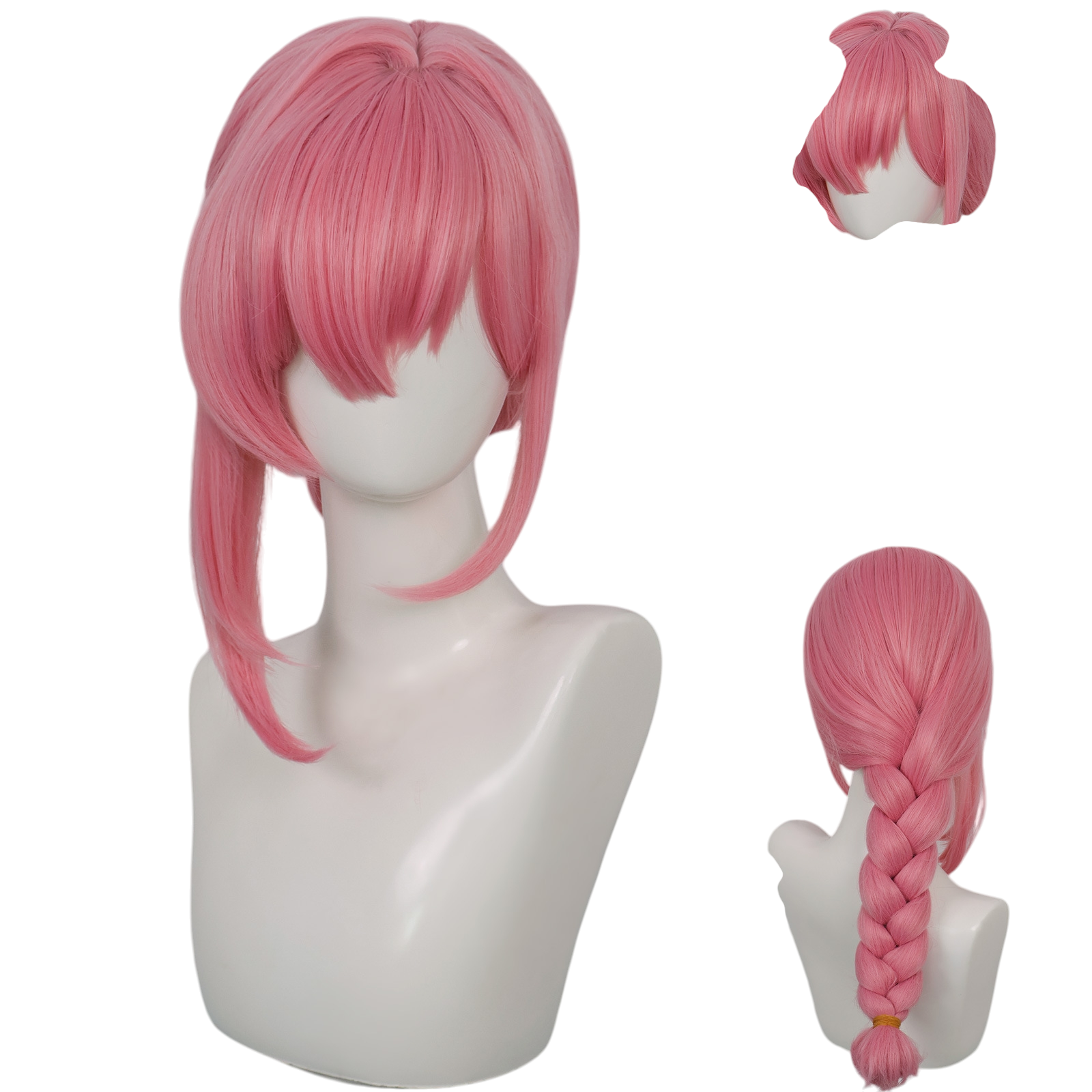 White Smoke Yanagi Tsukishiro Cosplay Wig - Zenless Zone Zero (Pink Braid) (FEVERCOS)