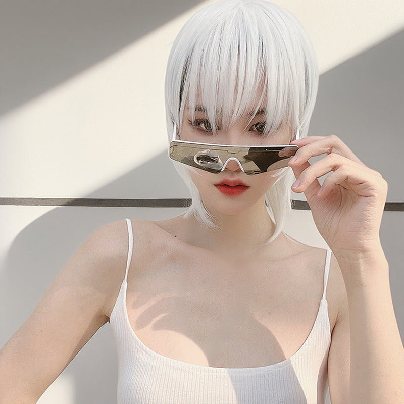 Antique White White Wolf Cut Mullet Wig - Subculture Fashion (Anime Cosplay) (FEVERCOS)