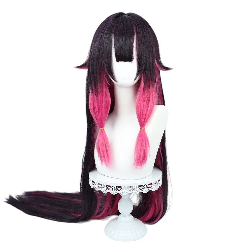 White Smoke Columbina (Damselette) Cosplay Wig - Genshin Impact (Pink/Black Wing) (FEVERCOS)