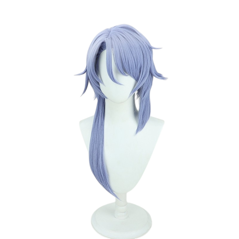White Smoke Ayato Kamisato Cosplay Wig - Genshin Impact (Blue Side Part) (FEVERCOS)