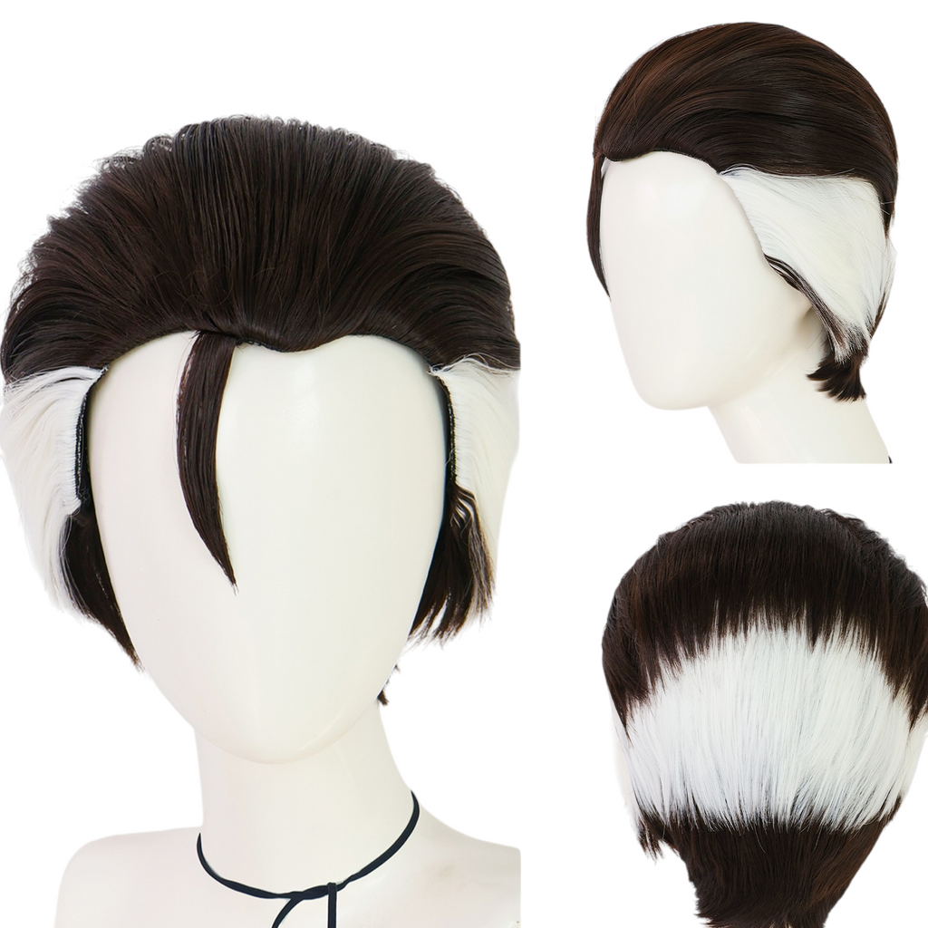 White Smoke Doctor Strange Cosplay Wig - Marvel MCU (Black/Grey Temples) (FEVERCOS)