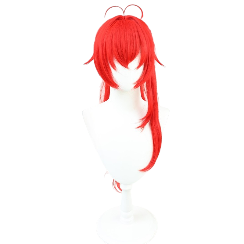White Smoke Diluc (Red Dead of Night) Cosplay Wig - Genshin Impact (High Ponytail) (FEVERCOS)