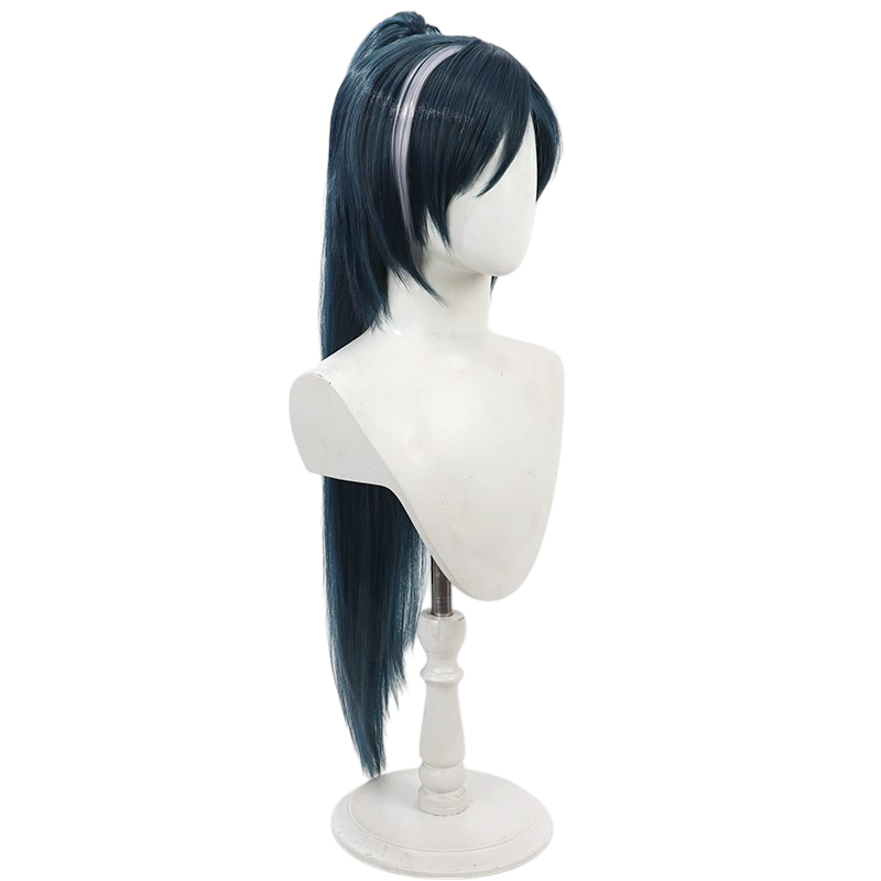 White Smoke Kaeya (Genderbend/Lady) Cosplay Wig - Genshin Impact (Blue Ponytail) (FEVERCOS)