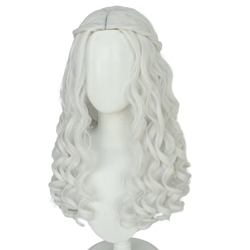 Light Gray White Queen Cosplay Wig | Alice in Wonderland 2 (White Curls)