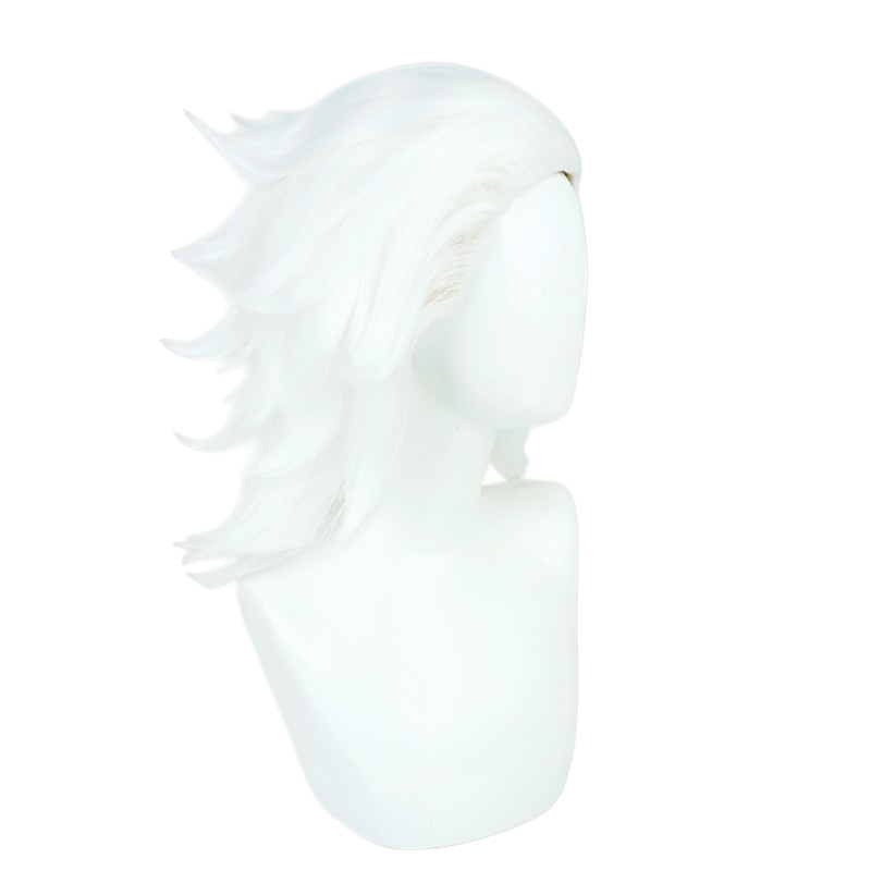 White Smoke Fatui Skirmisher (Cryogunner) Cosplay Wig - Genshin Impact (White Slicked) (FEVERCOS)