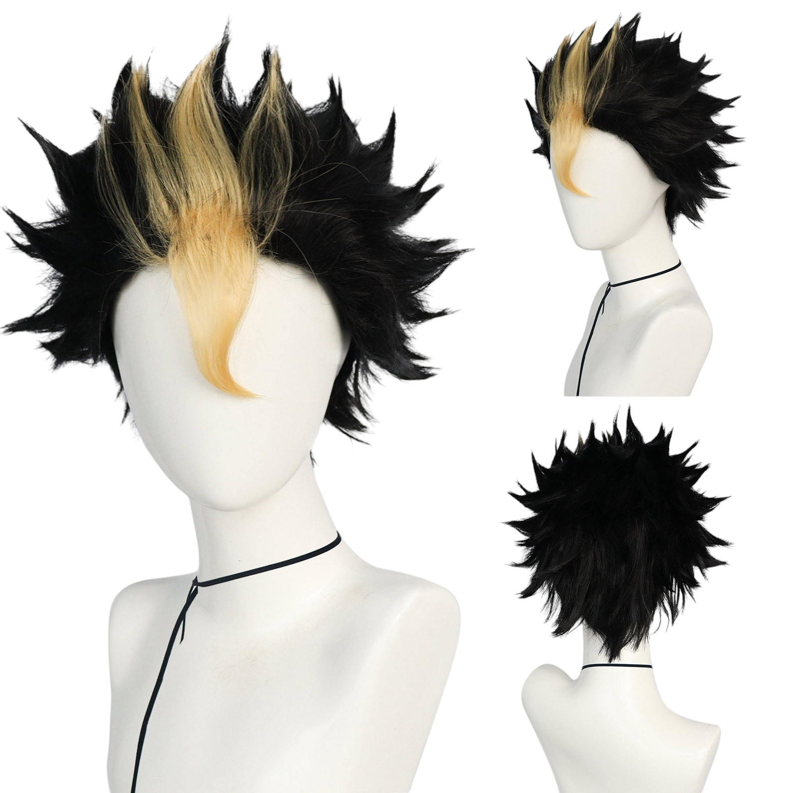 White Smoke Nishinoya Yuu Cosplay Wig - Haikyuu!! (Brown/Blonde Spike) (FEVERCOS)