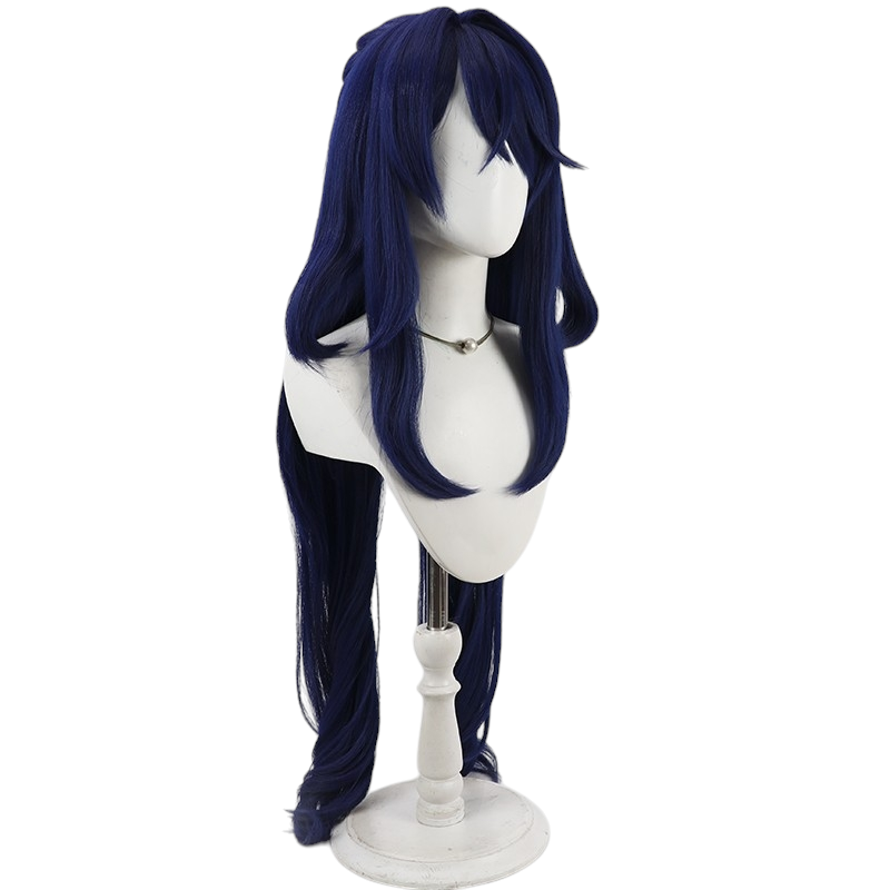 White Smoke Lauma (Natlan Concept) Cosplay Wig - Genshin Impact Style (Deep Blue Crimped) (FEVERCOS)