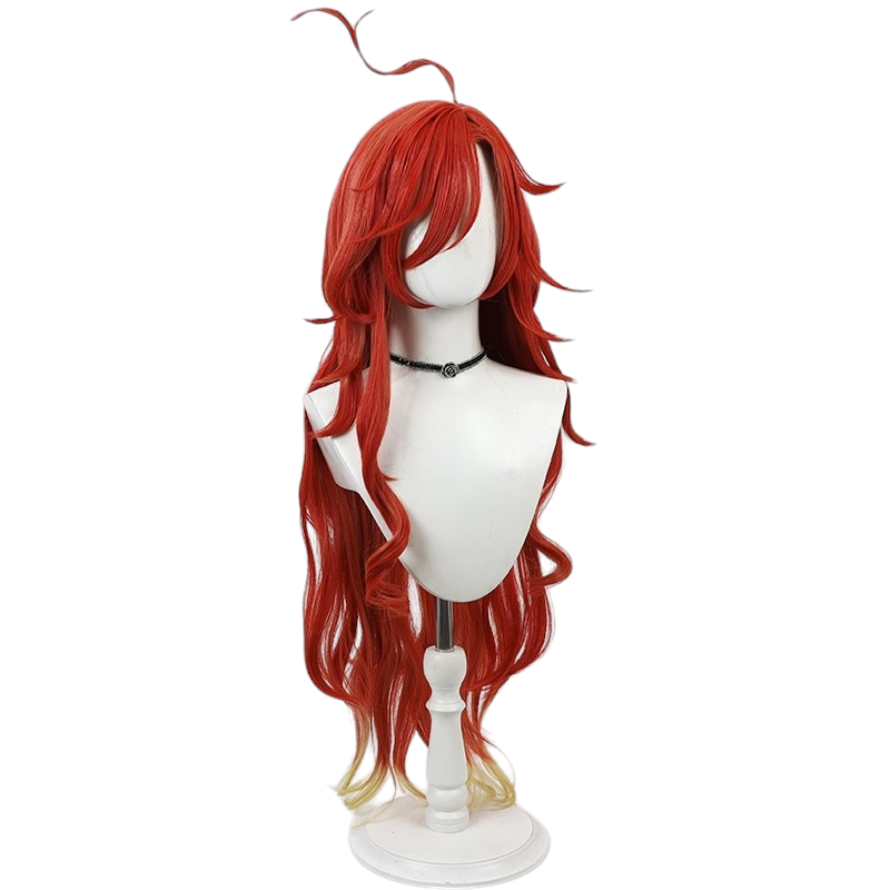 White Smoke Mavuika (Pyro Archon) Cosplay Wig - Genshin Impact (90cm Multi-Color) (FEVERCOS)