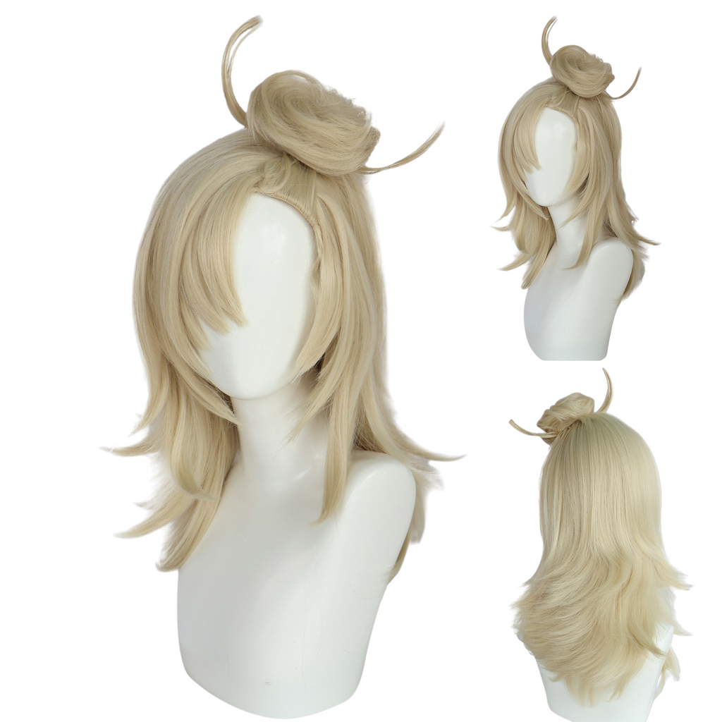 White Smoke Piper Wheel Cosplay Wig - Zenless Zone Zero (Blonde/Buns) (FEVERCOS)