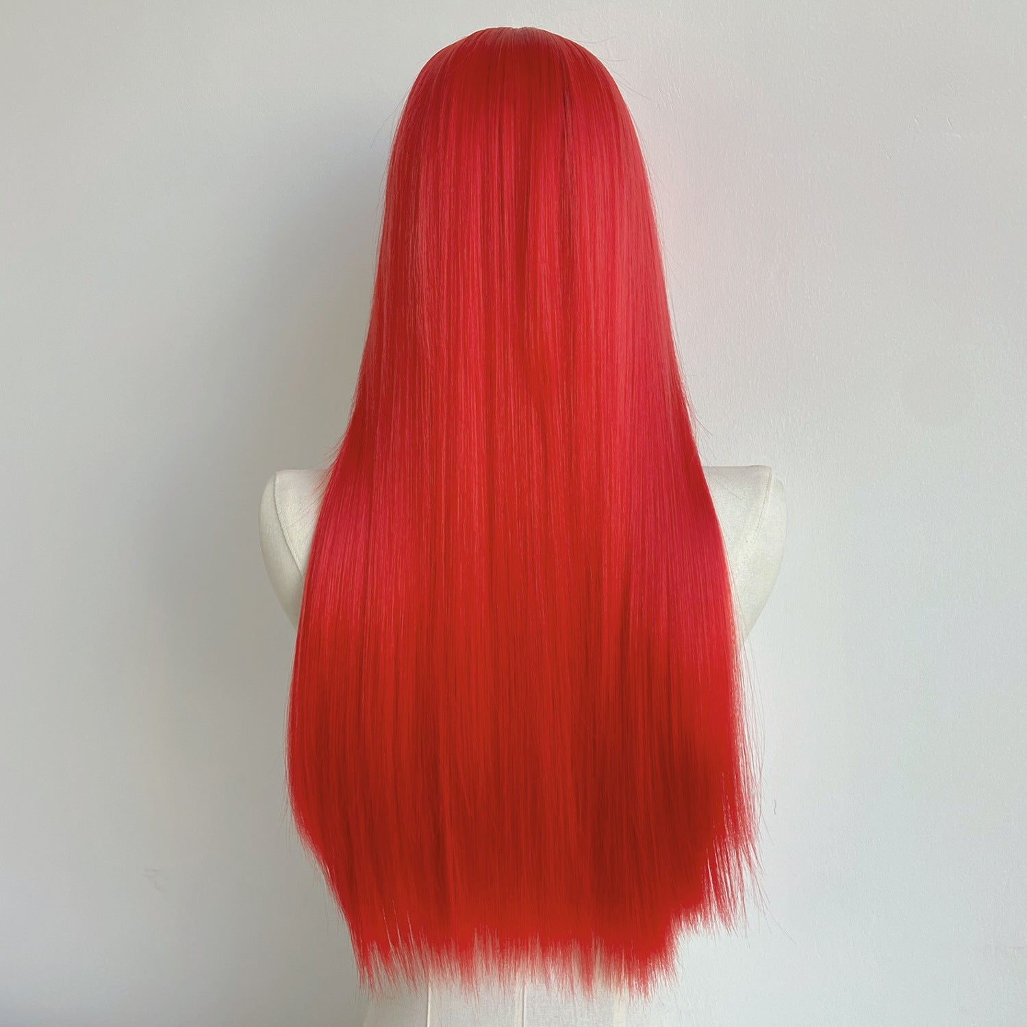 Gray Red Long Straight Wig - Cosplay Collection (Unstyled Base) (FEVERCOS)