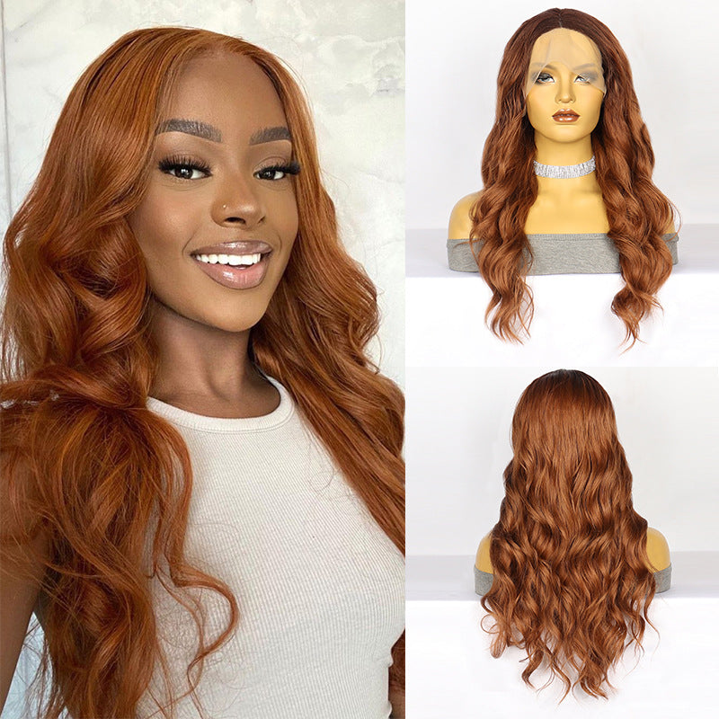 White Smoke Dark Mocha Wavy Lace Wig - Runway Elegance (Long Sweeping Curls) (FEVERCOS)
