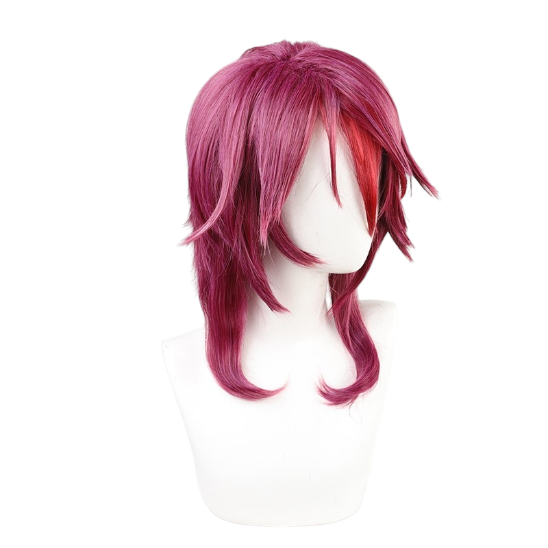 White Smoke Rosaria Cosplay Wig - Genshin Impact (Wine Red/Maroon) (FEVERCOS)