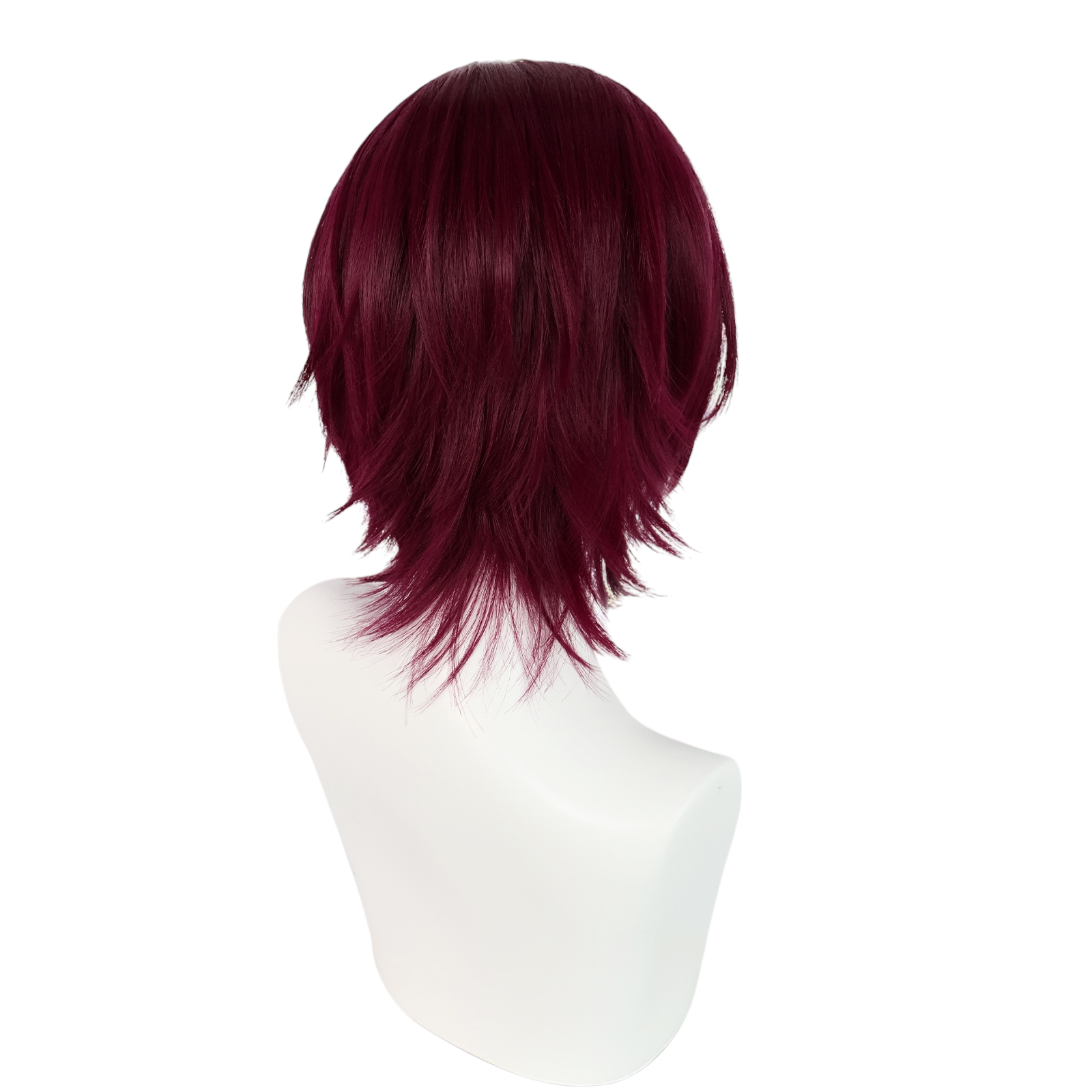 White Smoke Rin Matsuoka Cosplay Wig - Free! Iwatobi Swim Club (Maroon Red) (FEVERCOS)