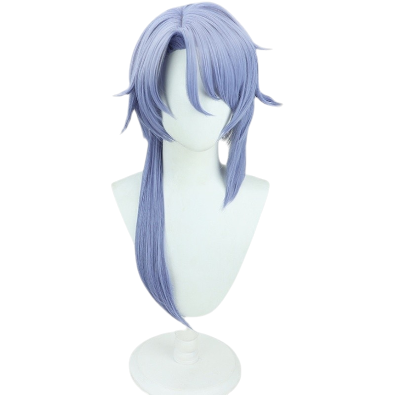 White Smoke Ayato Kamisato Cosplay Wig - Genshin Impact (Blue Side Part) (FEVERCOS)