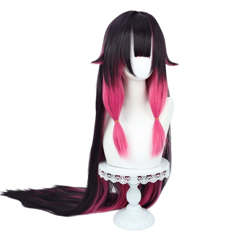 White Smoke Columbina (Damselette) Cosplay Wig - Genshin Impact (Pink/Black Wing) (FEVERCOS)