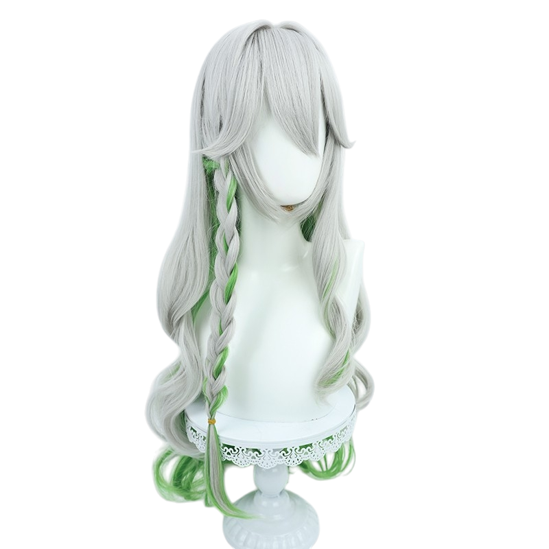 White Smoke Greater Lord Rukkhadevata Cosplay Wig - Genshin Impact (White/Green Gradient) (FEVERCOS)