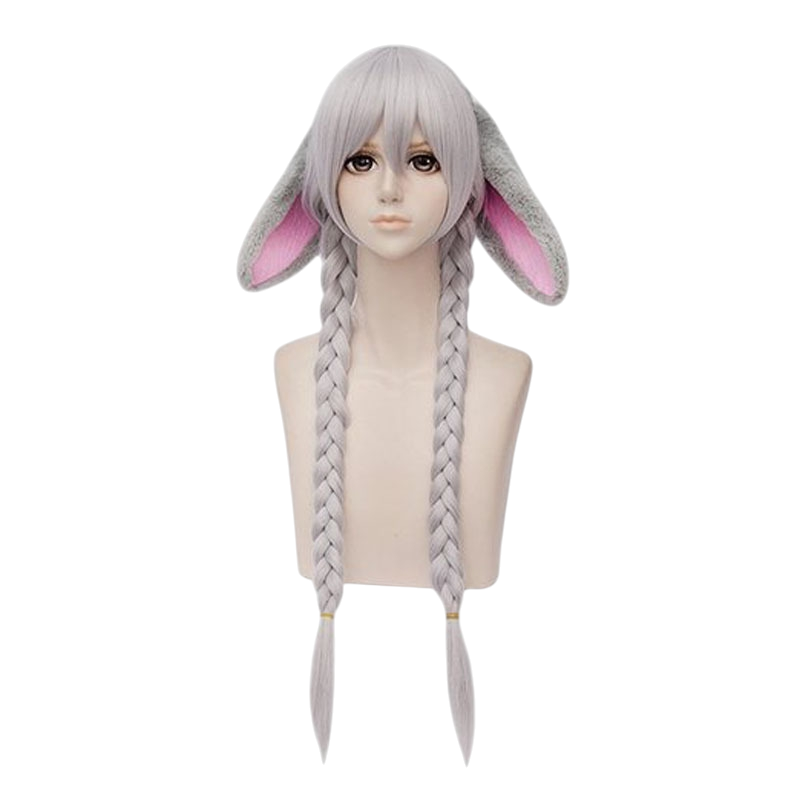 White Smoke Judy Hopps (Human/Gijinka) Cosplay Wig - Zootopia (Grey Braid/Long) (FEVERCOS)