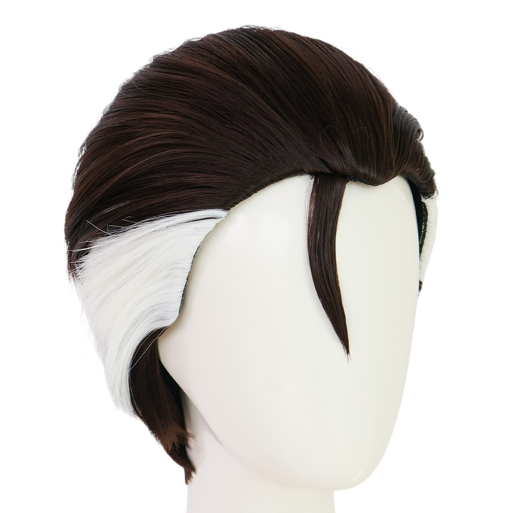 White Smoke Doctor Strange Cosplay Wig - Marvel MCU (Black/Grey Temples) (FEVERCOS)