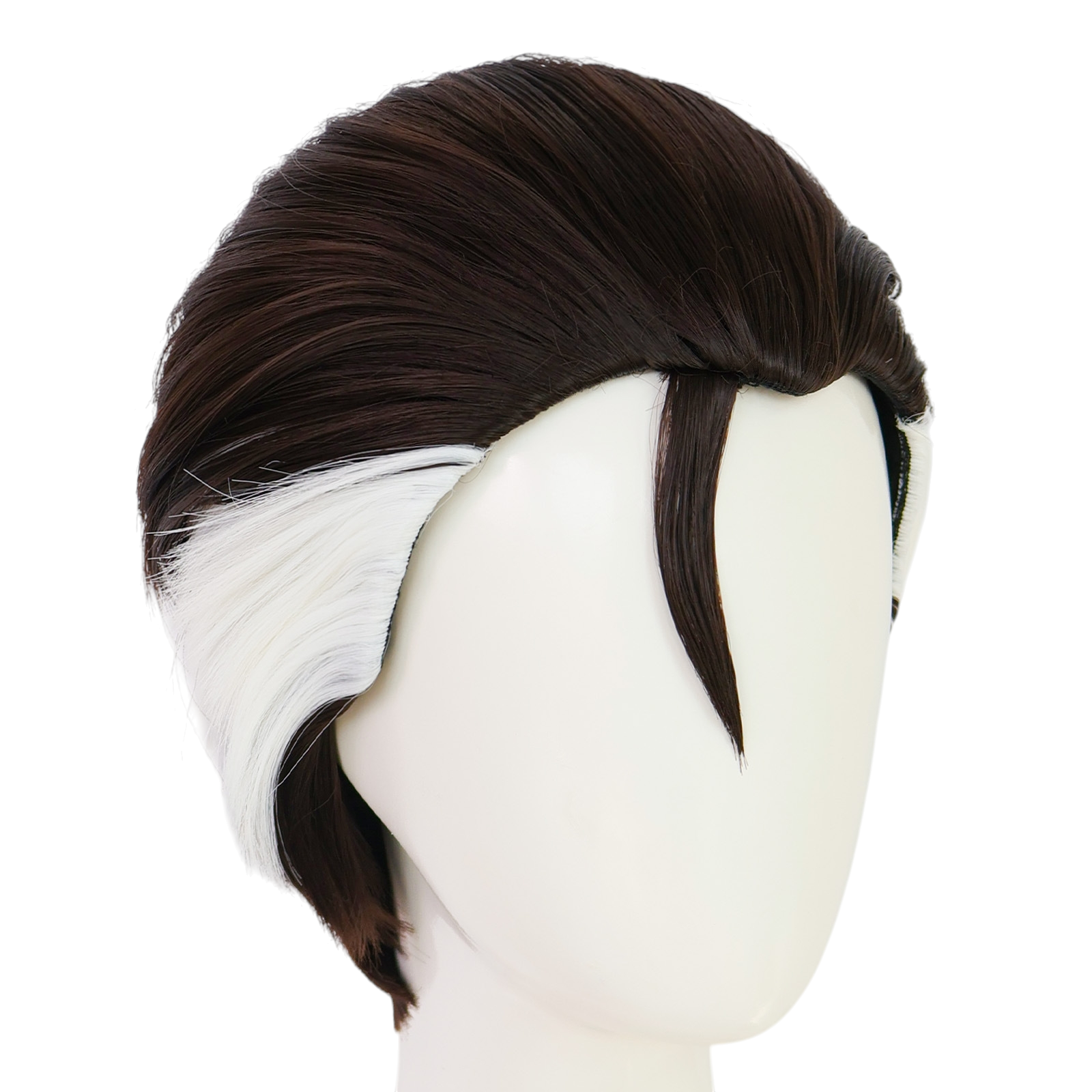 White Smoke Doctor Strange Cosplay Wig - Marvel MCU (Black/Grey Temples) (FEVERCOS)