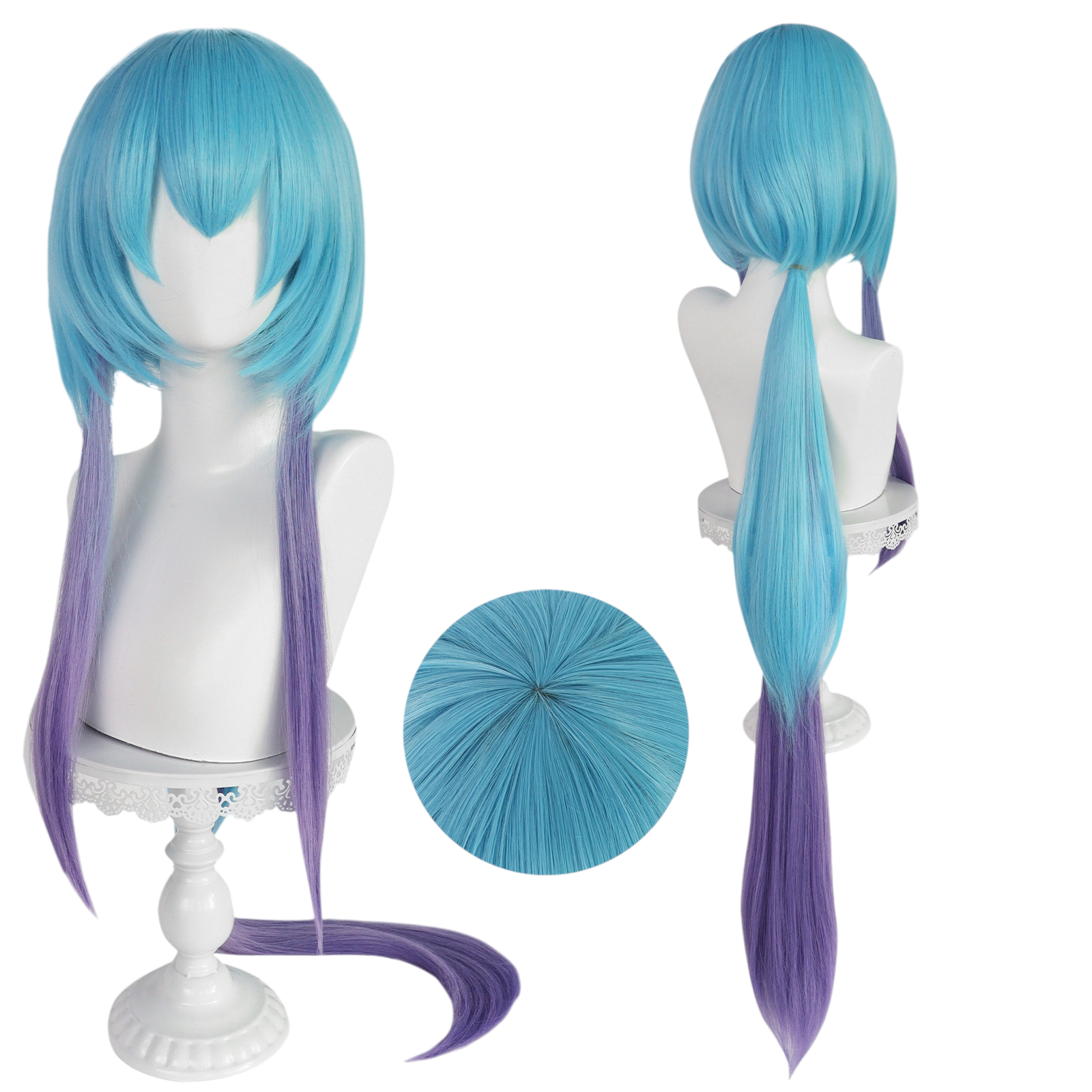 White Smoke Mizuki Cosplay Wig - Arknights (Blue/Pink Gradient) (FEVERCOS)