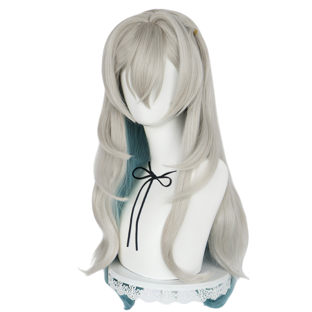 White Smoke Firefly (Hotaru) Cosplay Wig - Honkai: Star Rail (Silver/Green Gradient) (FEVERCOS)