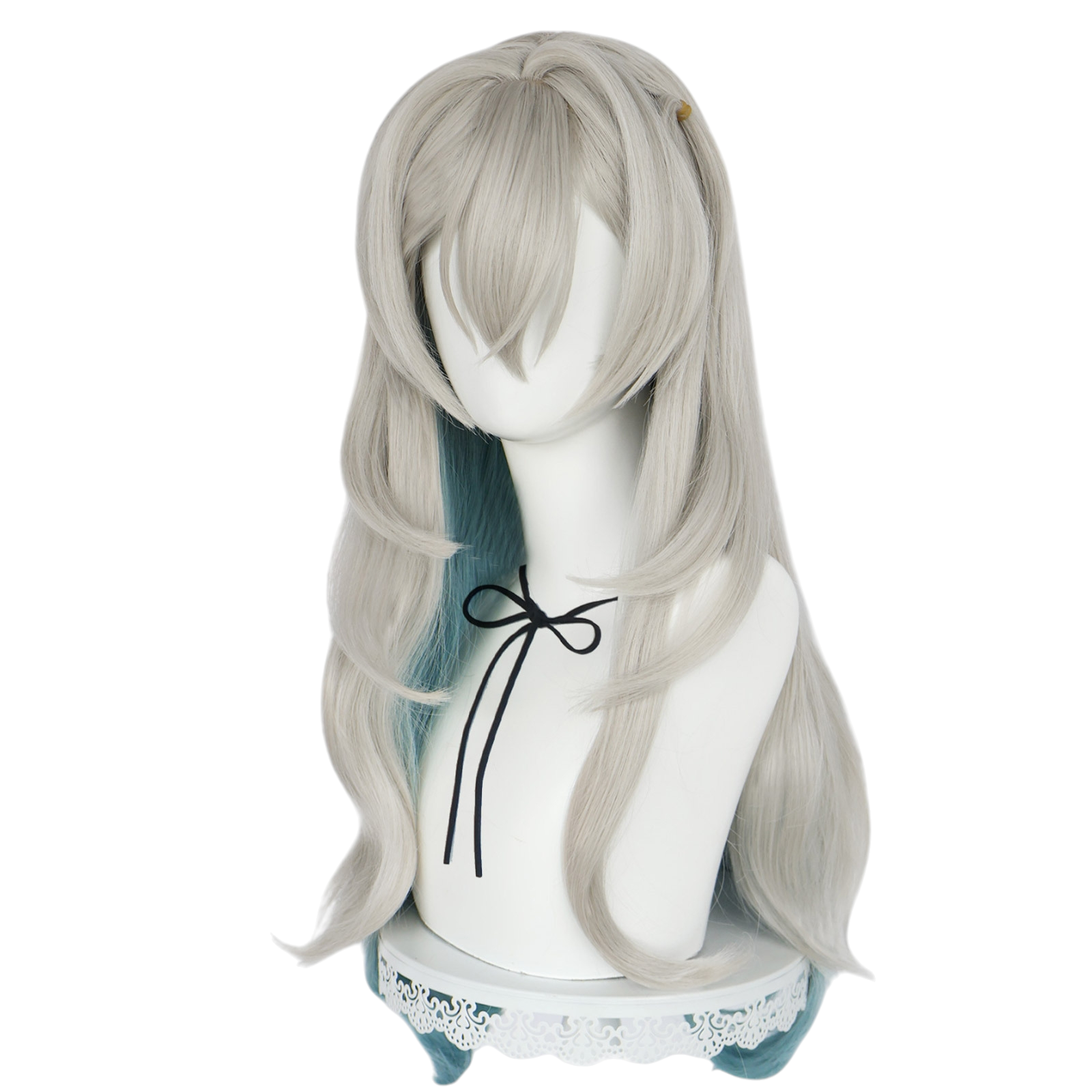 White Smoke Firefly (Hotaru) Cosplay Wig - Honkai: Star Rail (Silver/Green Gradient) (FEVERCOS)