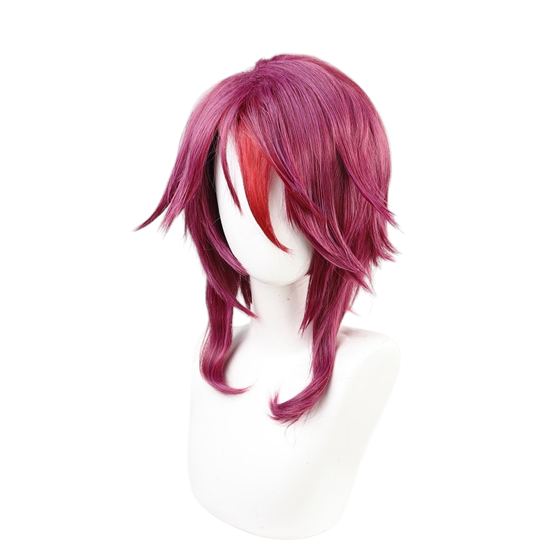White Smoke Rosaria Cosplay Wig - Genshin Impact (Wine Red/Maroon) (FEVERCOS)