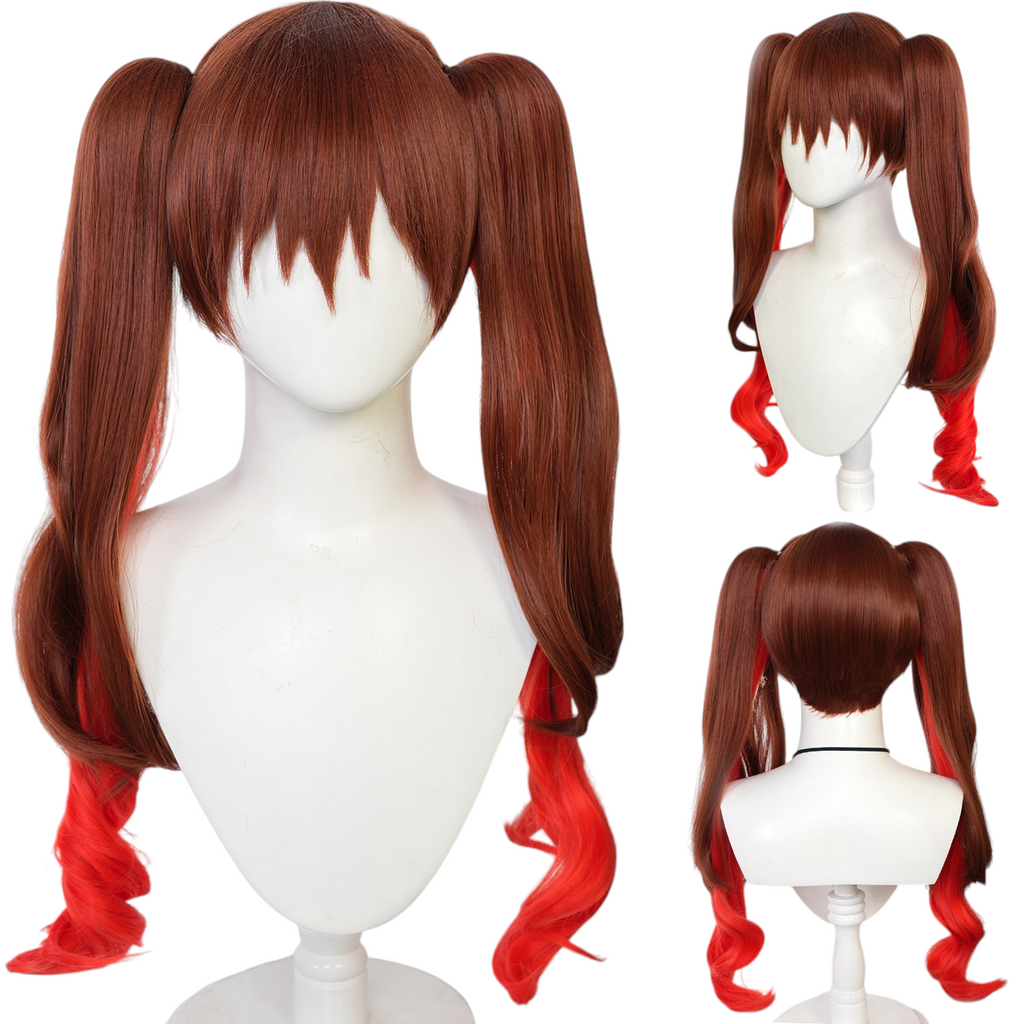 White Smoke Yoyoko Ohtsuki Cosplay Wig - Bocchi the Rock! (Brown/Red Highlights) (FEVERCOS)