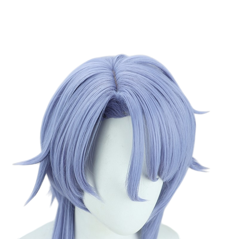 White Smoke Ayato Kamisato Cosplay Wig - Genshin Impact (Blue Side Part) (FEVERCOS)