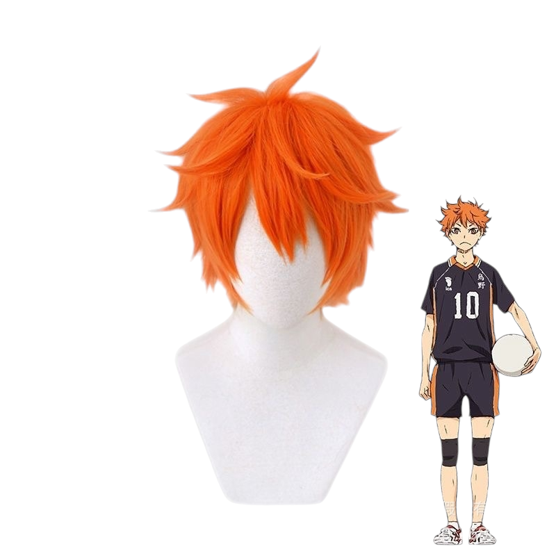 White Smoke Shoyo Hinata Cosplay Wig - Haikyuu!! (Spiky Orange Short) (FEVERCOS)