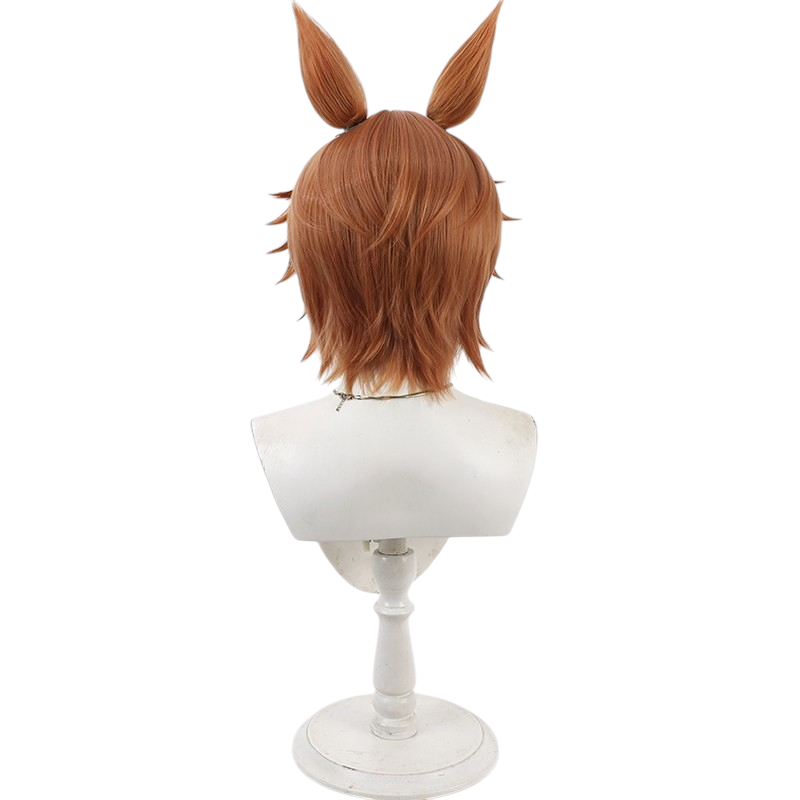 White Smoke Dictus Striker Cosplay Wig - Uma Musume (Reddish Brown with Ears) (FEVERCOS)