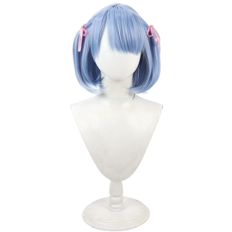 White Smoke Usada Pekora Cosplay Wig - Hololive (Light Blue Twin Braids) (FEVERCOS)