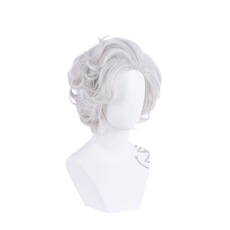 White Smoke Astarion Cosplay Wig - Baldur's Gate 3 (Silver Grey Curly) (FEVERCOS)