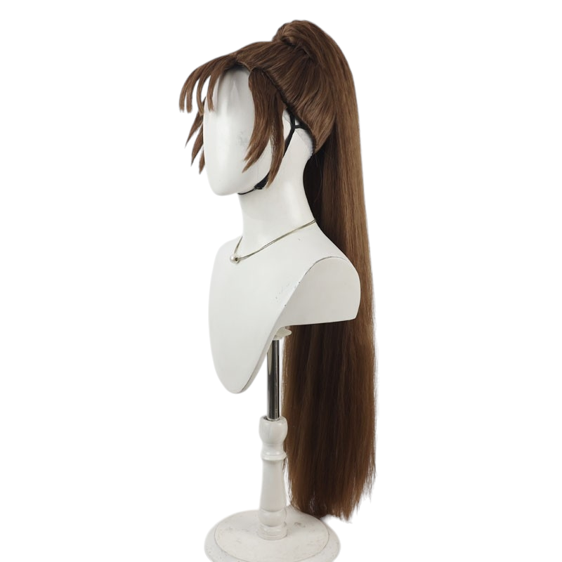 Dark Slate Gray Kanemon Ohama Cosplay Wig - Nintama Rantaro (Black Volumized Ponytail) (FEVERCOS)